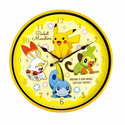 W-04【黄】ポケットモンスター　インデックスウォールクロック