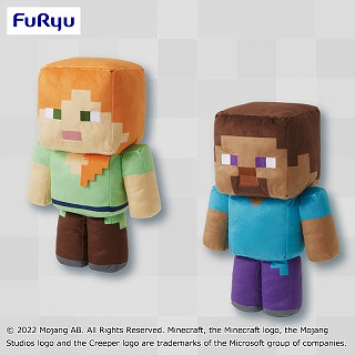 D-03【オレンジ髪アレックス】マインクラフト BIGぬいぐるみ～アレックス・スティーブ～