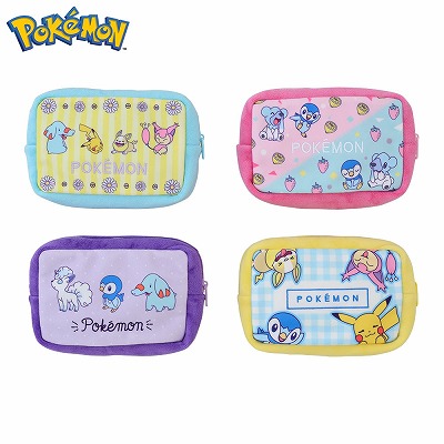 Y-02【水色】ポケットモンスター　カラフルスクエアポーチ【2/17入荷】
