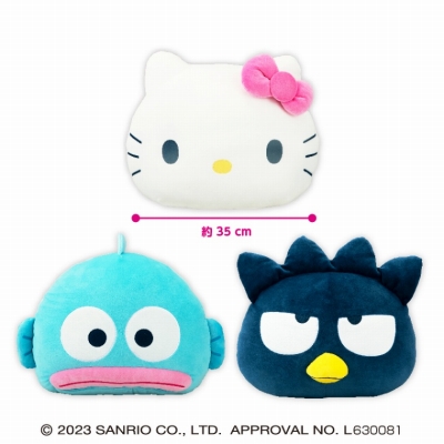 【ばつ丸】サンリオキャラクターズ ネイビーもちもちフェイスクッション【3/9入荷】