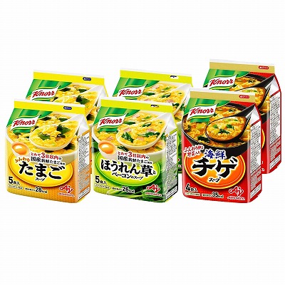 クノール フリーズドライスープ 28食セット(たまご10食・ほうれん草とベーコン10食・海鮮チゲ8食)