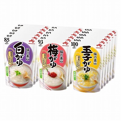 味の素 おかゆ 3種×6個(白がゆ6個、梅がゆ6個、玉子がゆ6個)