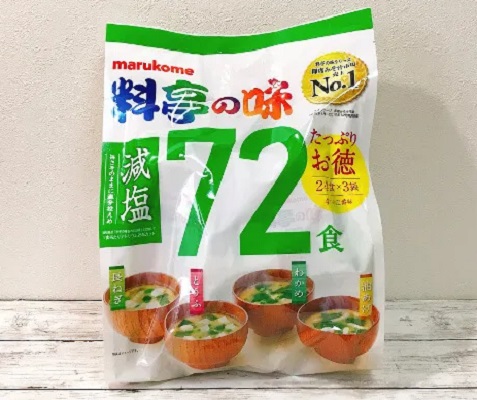 マルコメ 料亭の味 減塩みそ汁(72食入)【賞味期限:2024/07】