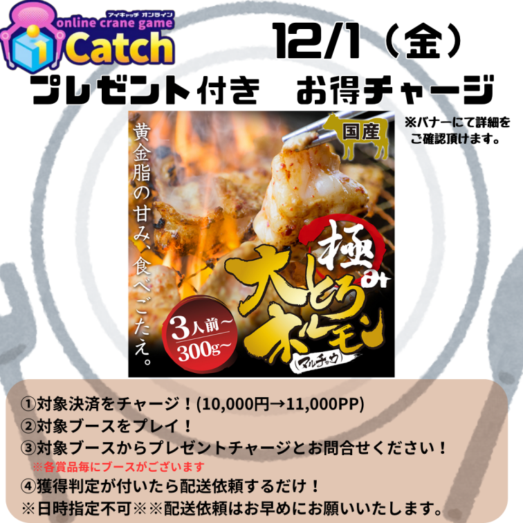★プレゼント付きお得チャージ開催中★【フリーブース】”日替わり”＜12/01 00:00 ~ 23:59＞　国産牛 極上 大トロ ホルモン ( マルチョウ ) 300g　※直送