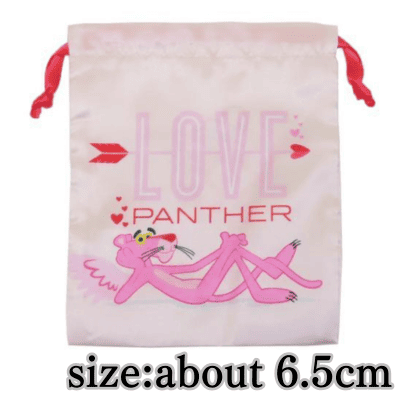 Ribbon Drawstring Bag Drawstring Pouch Pink Panther