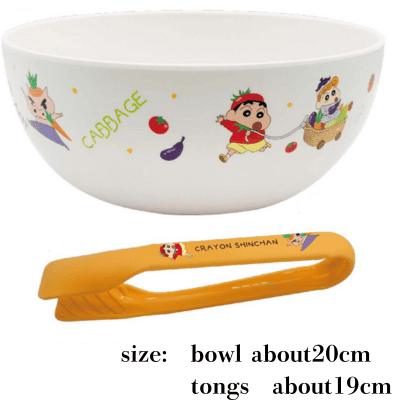 [A: Full-body design] Crayon Shin-chan salad bowl and tongs - Become a vegetable!