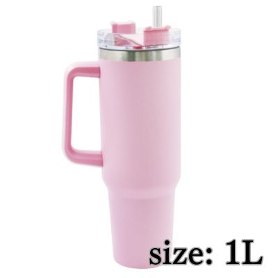 [Blue] Stainless steel tower bottle with handle