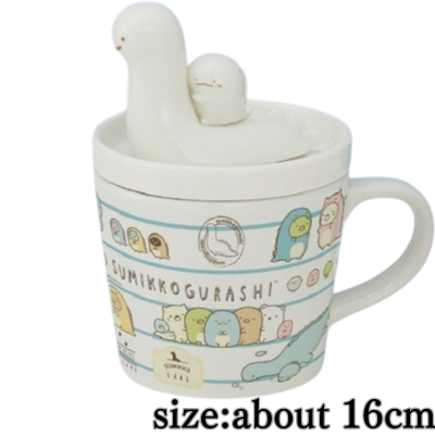 [Blue] Sumikko Gurashi Lizard and Mother Figure Small Plate & Mug Set
