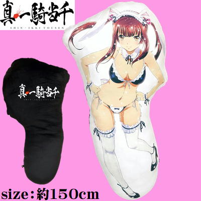 ★One-shot win!★True Ikki Tousen Life-Size Die-Cut Cushion - Son Quan　*There is dirt.