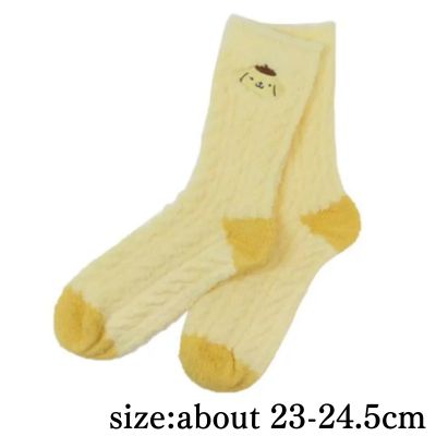 Pom Pom Purin Knitted Boa Socks