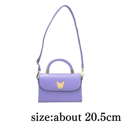 [Purple] Kuromi Long Strap Shoulder Plate Bag with Handle