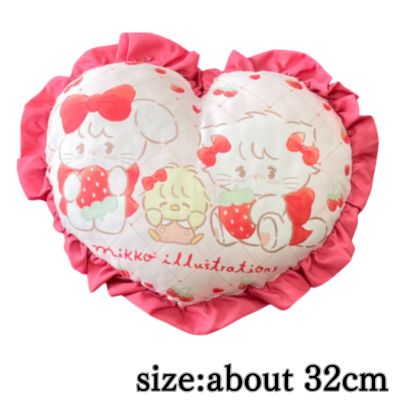 [Get it with a charge] mikko illustration Heart-shaped Frill Cushion - Mousse & Cammy