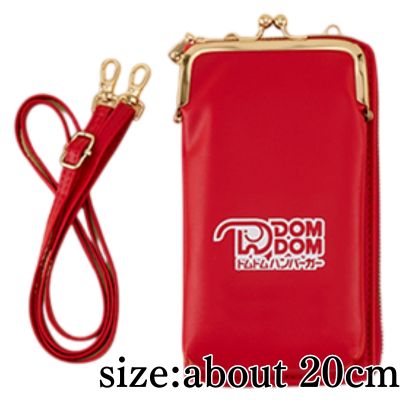 [Red (old logo)] DomDom Hamburger Wallet Smartphone Shoulder Pouch