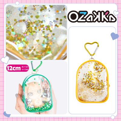 OZaKKa [Yellow] Sparkly Plush Pouch Mini Yellow *Item will be shipped at a later date. Delivery date and time cannot be specified. [Oshikatsu Goods]