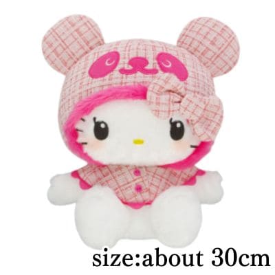 Panda Hello Kitty Heart-Pounding Tweed Super Big Plush Toy