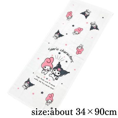 [My Melody & Kuromi] Sanrio Characters Face Towel Gauze Pile