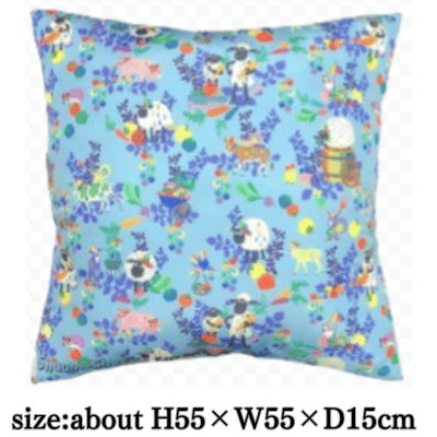 [Get by charging] [All-over print] Shaun the Sheep x Kayo Horaguchi cushion (rainbow farm) *Slightly damaged