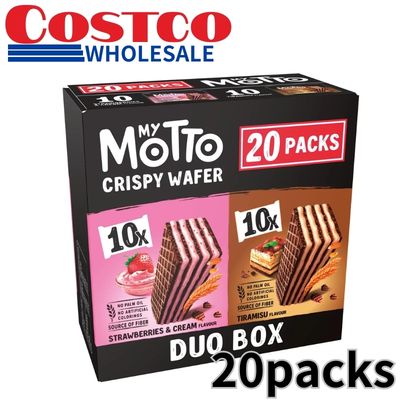 Mimot Crispy Wafer Duo Tiramisu Strawberry, 20-pack [Best before: August 17, 2026]