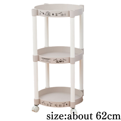 [Beige] Sumikko Gurashi Round 3-Tier Wagon with Casters