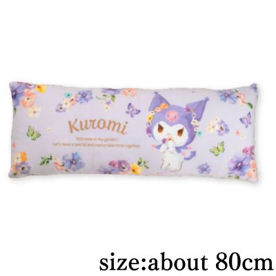 [Kuromi] Sanrio Characters Watercolor Floral Long Cushion