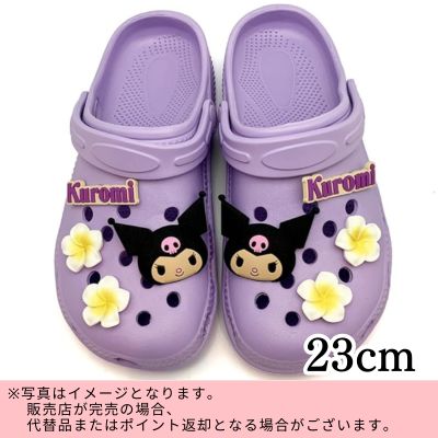 ◇【23cm (Purple)】Sanrio Characters Sunburned Kuromi EVA Sandals *Direct shipping item, delivery date and time cannot be specified