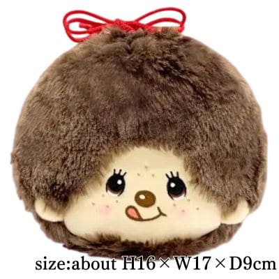[Monchhichi-kun]Monchhichi Plush Drawstring Pouch with Window