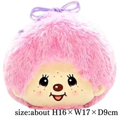 [Monchhichi-kun (Pink)]Monchhichi Plush Drawstring Pouch with Window