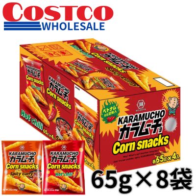 <1 Box (65g x 8 bags)> Koikeya Karamucho Corn Snacks [Best Before: 2027/03/13]