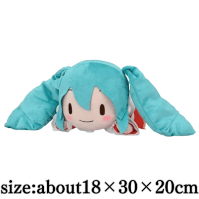 【口閉じ】初音ミクシリーズ　ふわぷち　寝そべり　Mぬいぐるみ“初音ミク”クリスマス2024